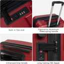 TILYMOL Hardside Carry On Luggage 22x14x9 Airline Approved with Spinner Wheels, Lightweight 20-inch Carry-On Suitcase for Men & Women, Red