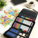 Smilo 76-Piece Drawing Kit: 24 Colored, 12 Watercolor, 12 Metallic & 12 Graphite Pencils - Pro Art Supplies with Sketchbook, Charcoal, Water Brush Pen for Adults, Teens, Beginners
