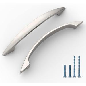 10 Pack 3.75 Inch(96mm) Kitchen Cabinet Handles Brushed Satin Nickel Cabinet Pulls Kitchen Cabinet Hardware Drawer Pulls for Dresser Cupboard Wardrobe