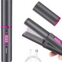 Cordless Hair Straighteners Curler 2 in 1,Zirzoe Portable Mini Hair Straighteners Ceramic 8 Inch, Anti-Scald 3-Level Travel Straightener, Heats Up Fast, Battery Rechargeable with Type-C, Grey