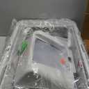 Stainless Steel Cat Litter Box with Lid, 180° Flip Top XL Enclosed Litter Box with Cat Pedal Step Stool & Scoop, Front Top Dual Entry Steel Extra Large Cats Litter Pan, Light Grey