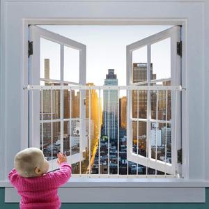 Fairy Baby Window Guards for Children, Adjustable 32.7"-36.2" Wide Child Safety Window Guard Bars Prevents Accidental Falls, Home Security Childproof Interior Bar Guard for Windows (White, 1 Panel)