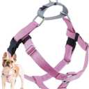 2 Hounds Design Freedom No Pull Dog Harness, Adjustable Harness, Easy Walking & Comfortable Control, Fits Dogs, Solid Colors, Made in USA, 1" MD, Rose Medium
