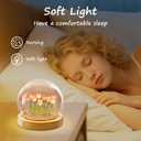 Lifnatty Mothers Day Tulips Lamp Gifts for Women, Tulips Artificial Flowers Night Light, Light Up Pink Tulip in Glass Dome for Bedroom, Unique Birthday Gifts for Women, Mom, Sister, Friends
