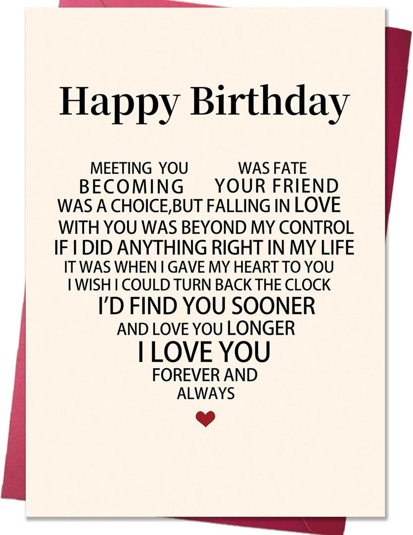 5 x Funny Birthday Card for Husband Wife,Romantic Birthday Gift for Boyfriend Girlfriend,Bday Gift Idea for Him Her,I Love You Card for Couples, 17.78cm x 12.7cm