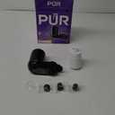 PUR Vertical Faucet Mount Water Filtration System with Lead Reducing Filter for Cleaner, Filtered Tap Water, Lasts 100 Gallons, Sink Water Filter, Fits Most Kitchen or Bathroom Faucets, Black