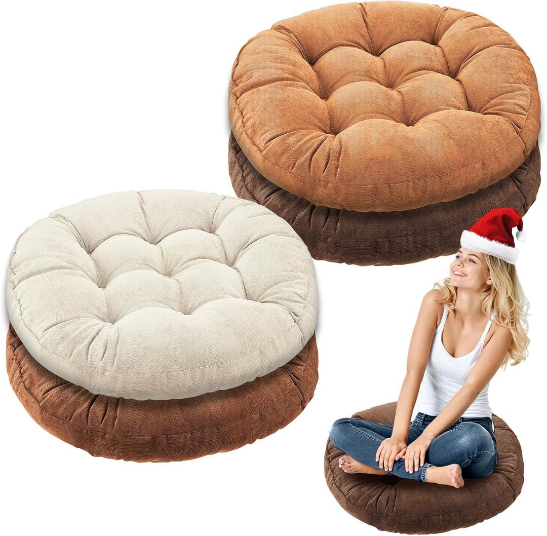 Jerify 4 Pcs Floor Pillow Cushions 22 x 22 Inch Round Square Large Meditation Floor Pillow for Classroom Adult Meditation Picnic Party Cushion for Seating Gift Christmas(Brown, Round) Jerify 4 Pcs Floor Pillow Cushions 22 x 22 Inch Round Square Large Meditation Floor Pillow for Classroom Adult Meditation Picnic Party Cushion for Seating Gift Christmas(Brown, Round)