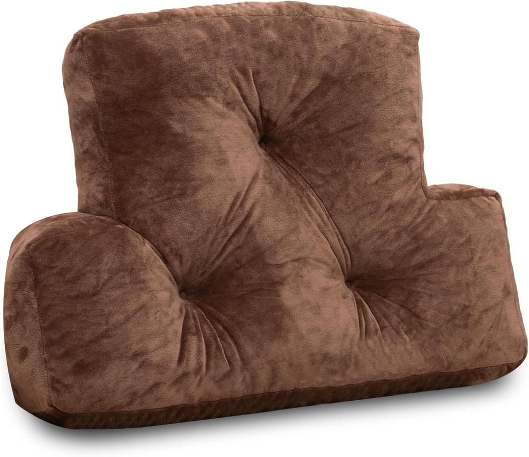 1 MIDDLE ONE Back Pillow for Chair, Memory Foam Lumbar Pillow for Back Support, Back Rest Cushion for Office, Sofa, Couch Sitting, Recliner, Bed and Lower Back Pain (Coffee)