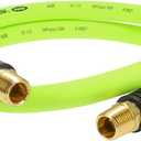 Flexzilla HFZ1204YW4S Swivel Whip Air Hose 4 Ft | 1/2" MNPT Swivel x 1/2 in" MNPT Ends | Extreme All Weather Flexibility | Lightweight