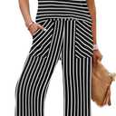 Sampeel Two Piece Sets for Women Cruise Travel Vacation Summer Outfits Lounge Matching Sets Women Clothing Wide Leg Pants Set, Medium