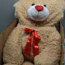 MaoGoLan Big Teddy Bear Plush 47"- Giant BrownTeddy Bear Stuffed Animal with Heart Footprints and Heart Nose - 4ft Large Valentines Teddy Bear for Boyfriend,Wife,Lover - Anniversary,Long Distance, 47 inches, Brown