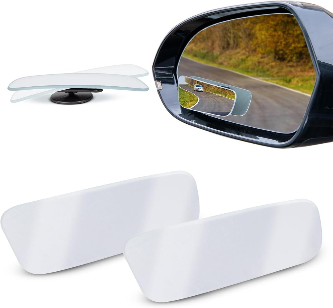 True Line Automotive 2 Pack Blind Spot Car Mirror - Frameless Car Blind Spot Mirror with Adjustable 360 View - Car Mirror Blindspot Mirror, Universal Fit, Wide Angle, Blindspot Mirror for Car