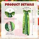 2 x Large Christmas Wreath Sash Decoration 27.5", 7 Multi-Ribbon Holiday Tree Topper with Santa Snowflake Pattern, Metal Clip Front Door Wall Decor Indoor Outdoor