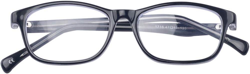 ALWAYSUV Kids Teens Blue Light Blocking Glasses with Anti-Glare,Cut UV400 Transparent Lens,Computer Reading Glasses Black