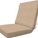 Honeycomb Outdoor Essentials Dining Chair Cushion, 20 x 41, Hampton Texture Neutral Cushion for Patio Furniture