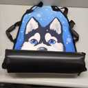 Soulchen 45" x 18" Foldable Snow Sled Husky Dog Portable Snow Boards for Kids and Adults Strong and Durable Snowboard Toys for Outdoor Handles with Steering for Winter