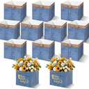 12 Pcs Blue Jean Baby Shower Decorations for Denim Baby Shower Table Centerpieces Flower Boxes Blue Jean Decorative Food Holder for Denim and Diamonds Gender Reveal Party Supplies (Light Denim)