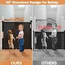 120" Extra Wide Retractable Baby Gates Mesh Gate, Long Retractable Dog Gate for Large Opening, 42" Extra Tall Child Safety Gate Pet Gate with Support Rods for Stairs Hallways Doorways Indoor Outdoor