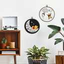 Giosve Bear Nursery Round Wall Art Canvas Framed Poster, Cute Cartoon Bear Pig Love You to the Moon and Back Hanging Wall Sculptures for Kids Nursery Room Bedroom Playroom Decor, 10x10 Inch Set of 2