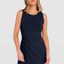 ANRABESS Womens Summer Dresses 2026 Bodycon Sleeveless Romper Skort Twist Waist Night Out Vacation Mini Dress Built in Shorts, XL