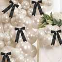 Pearl White Sand Balloon Garland Arch Kit 153 Pcs Garland Balloon Bow Pearl Sticker Party Decor for Wedding Bridal Engagement Coquette Birthday Party Decorations