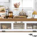 Felt Creative Home Goods Farmhouse Chicken Wire Countertop Shelving Organizer, Decorative Kitchen Pantry Storage Cabinet, Rustic Counter Storage Display, Country Kitchen Island Decor (Brown)