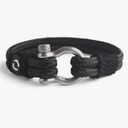 Mens Rope Bracelet - Stainless Steel Silver Shackle, Extremely Durable and Scratch Resistant Waterproof Paracord, Handmade, Nautical Wristband for Men 3-8 (8 Inch)