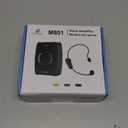 Bluetooth 5.0 Voice Amplifier with Wireless Mic Headset, Waterproof Personal Microphone Wireless Voice Amplifier, 20W Loudly Portable Megaphone PA System for Teachers, Safety Drills, Outdoors Indoors (Black)