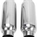 2.5 Inch Inlet 2.5 Inch Outlet Muffler, Pair of Universal Stainless Steel Weld-on Exhaust Muffler/Resonator Deep Sound for Cars, 12" Overall Length