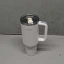 40 Oz Insulated Tumbler with Detachable Flip Straw Lid, Vacuum insulated Stainless Steel | BPA-Free, Handle & Cupholder Compatible - 24H Cold, Travel/Gym/Office,Cream