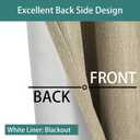 LORDTEX Linen Look Textured Blackout Curtains with Thermal Insulated Liner - Heavy Thick Grommet Window Drapes for Bedroom, 50 x 108 Inches, Tan, Set of 2 Panels