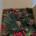 6 Pcs 3 Inch Christmas Wreaths for Cabinet Artificial Cedar Swags Wreath with Red Berries Pine Needles for Xmas Kitchen Front Door Winter Xmas Hanging Wreaths for Christmas Farmhouse Home Decorations