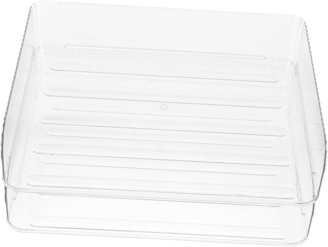 ERINGOGO 2Pcs Stackable Clear Desktop File Organizer Document Storage Container Office Desk Accessories for Efficient File Management and Tidiness