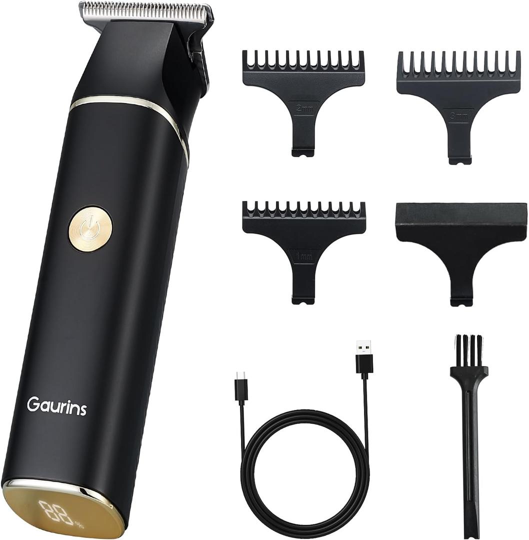 Hair Trimmer for Men, Beard Trimmer for Men Professional, Electric Razor Shavers Zero Gapped T Blade Edgers Liners, Barber Clippers for Hair Cutting Mustache Facial with LCD Display Gifts for Men (Black)