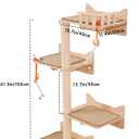 Wall Mounted Cat Tree - 7 PCS Cat Wall Shelves & Perches with Tall Sisal Scratching Posts, Wall Mount Cat Climbing Tree & Space-Saving Furniture for Indoor Cats to Climb, Scratch & Lounge