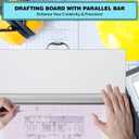Portable Drafting Board, 18"X24" Professional Architecture Drafting Board, Tabletop Drawing Board with Ruler & Parallel Bar, Drafting Tools for Architects, Artists, Engineers, and Designers