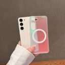 Magnetic for Samsung Galaxy A17 Case Women Girls,[Compatible with MagSafe] [Holographic Iridescent Color Changing Effect] Fashion Slim Cute and Unique Matt Protective Phone Cover