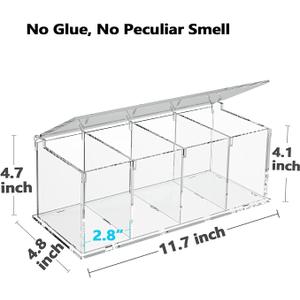 Coffee Capsule Holder Acrylic Box K Cup Holder Coffee Pod Storage Clear Acrylic Compartment with Lid Organizer Coffee Bar Accessories, 9 Panels