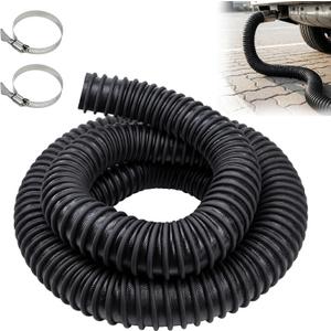 3" ID x 11' Car Exhaust Pipe Vent Hose for Garage Heavy-Duty Spliceable Exhaust Tailpipe Hose Kit 600F Heat Resistan Flexible EPDM Rubber Pipe with Adjustable Two Hose Clamps for Auto Shop