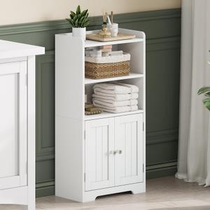 ChooChoo Small Bathroom Storage Cabinet with 2 Door and Shelves, 15.75W*7.87D*30.71H
