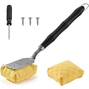Bristle Free Steam Cleaning Grill Brush,1 Replaceable Head for Any Grate Type - 17” Long Handle w/One-Fit-All Scraper - Stainless Steel, Ceramic, Enamel, and Griddle