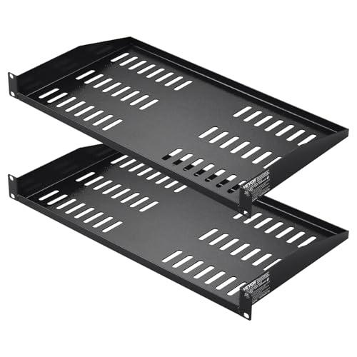 Promaster 2PCS 1U Server Rack Shelf, Universal Vented Rack Mount Cantilever