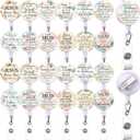 24 Pcs Christian Badge Reel Bible Verses Gifts Office, Boho