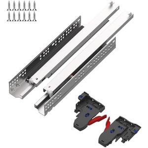 22 Inch 6 Pair Undermount Soft Close Drawer Slides Full Extension Drawer Glides Runners with 3D Locking Device for Frameless Cabinet