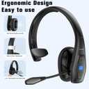 Conambo Bluetooth Headset V5.1, Trucker Bluetooth Headset with CVC8.0 Dual Mic Noise Canceling & Mute Button & 60 Hrs Workingtime Wireless On-Ear Headphones for Trucker Home Office Work Cell Phones