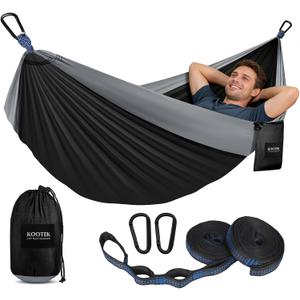 Kootek Camping Hammock, Portable Hammocks with Tree Straps & Attached Carry Bag, Camping Essentials Gear, Perfect for Outside Indoor Hiking Beach Backpack Travel