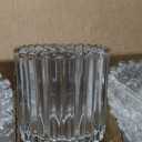 Glass Clear Votive Candle Holder, Ribbed Votive Candle Holders Set of 8, Tealight Candle Holder for Wedding Centerpieces Dinner Party Table Decor