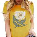 Vintage Floral Shirts Women Boho Wildflowers T-Shirt Wildflower Graphic Tee Shirts Summer Nature Tshirts Tops