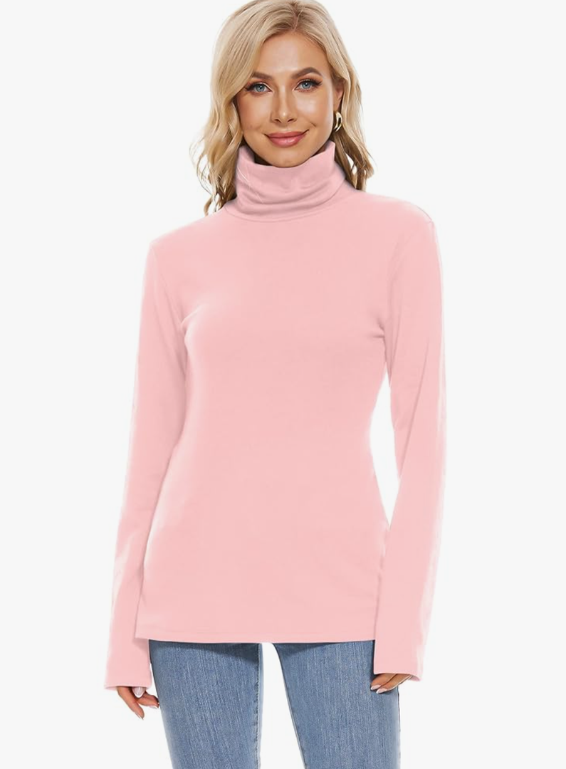 H HIAMIGOS Womens Turtleneck Long Sleeve Top Fleece Lined Sweatshirt Lightweight Ultra Soft Base Layer SizeS