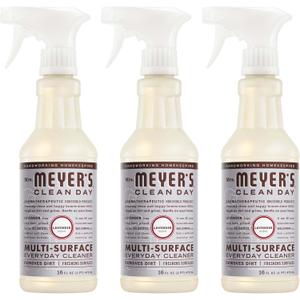 MRS. MEYER'S CLEAN DAY Multi-Surface Everyday Cleaner, Lavender Scent, 16 Fl Oz Bottle - 3 Pack